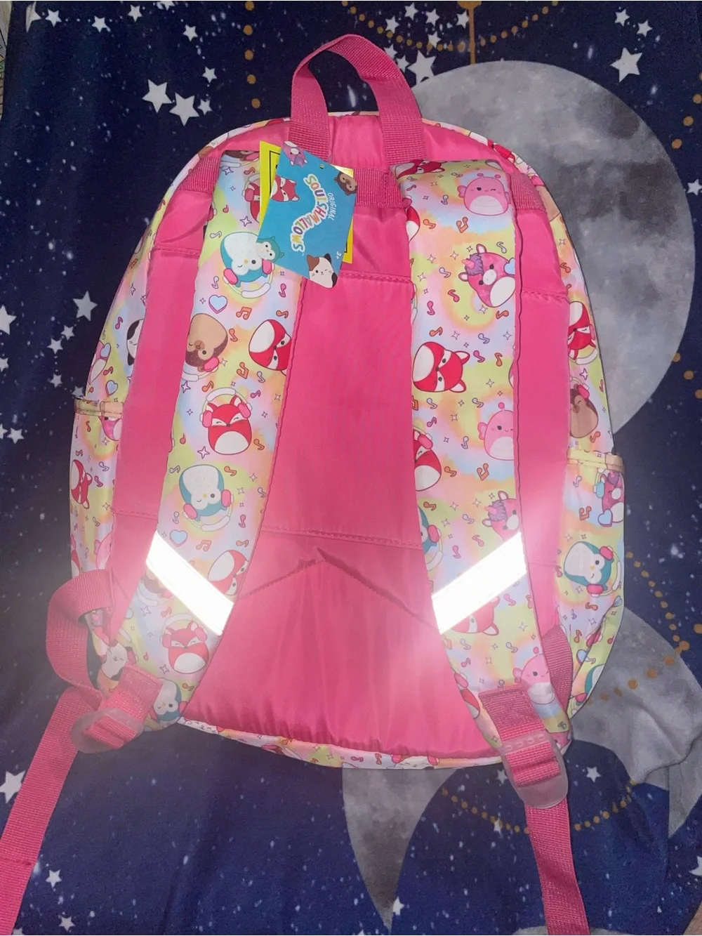Original Squishmallows Backpack Reflective strap strips Brand New w/Tag